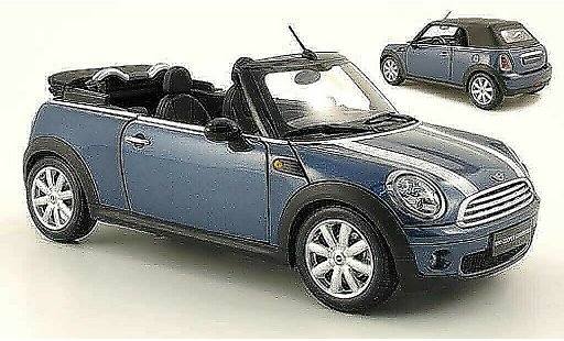 Mini Cabriolet Base 1/18 Kyosho bleu bandes blanches 2009 miniature