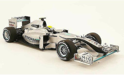 Mercedes F1 2009 1/18 Minichamps gp no.4 petronas n.rosberg showcar 2010 miniature