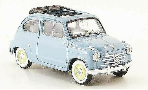 Fiat 600 Berlina 1/43 Brumm (Serie 1) grisebleu ouvert 1956 miniature