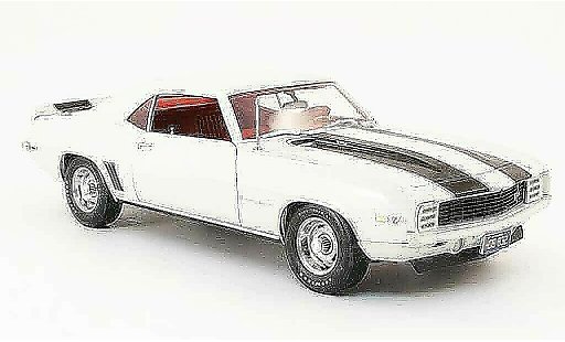 Chevrolet Camaro Z28 1/18 Highway 61 rs creme blanche/noire 1969 miniature