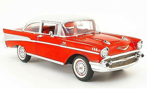 Chevrolet Bel Air Sedan 1/18 Highway 61 1957 rouge/grise 2-portes miniature