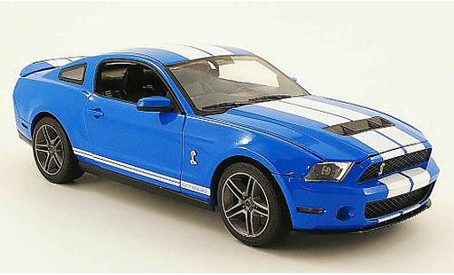 Shelby GT 500 2010 1/18 Greenlight bleu avec blanche bandes miniature
