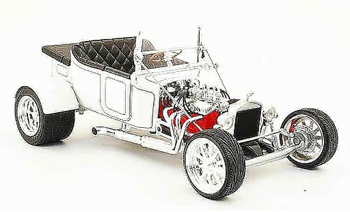 Ford Hot Rod 1923 1/18 Yat Ming t-bucket blanche ouvert miniature
