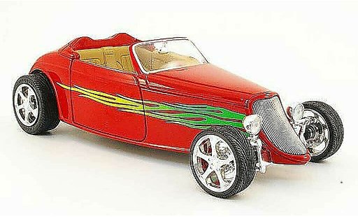 Ford Hot Rod 1933 1/18 Yat Ming cabriolet rouge avec flammendekor ouvert miniature