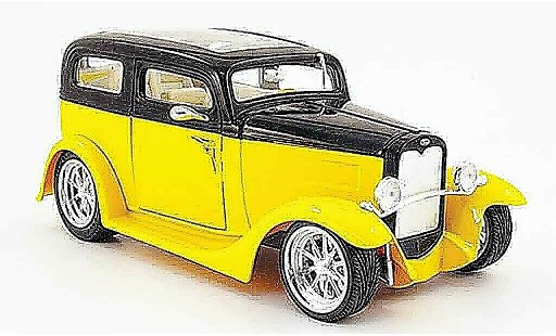 Ford Model A Sedan 1/18 Yat Ming jaune/noire avec panoramatoit 1931 miniature