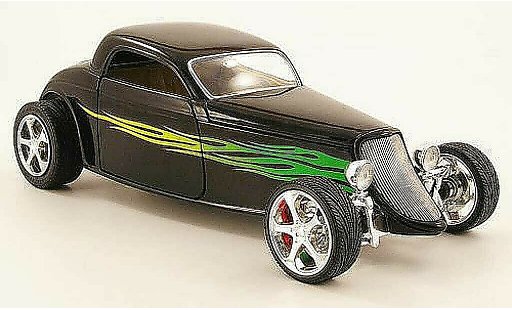 Ford 1933 Coupe 1/18 Yat Ming noire avec Flammendekor miniature