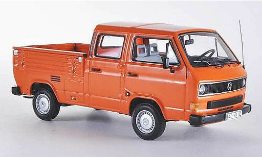 Volkswagen T3 A 1/43 Minichamps Doka-plateau orange 1983 miniature