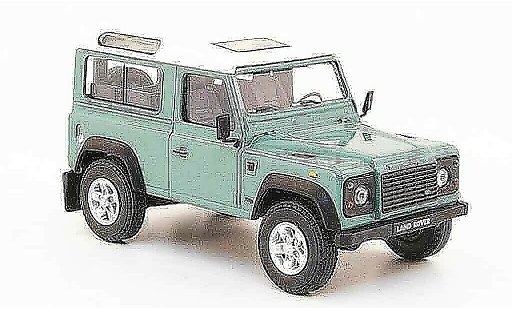 Land Rover Defender Base 1/43 Cararama verte blanche miniature