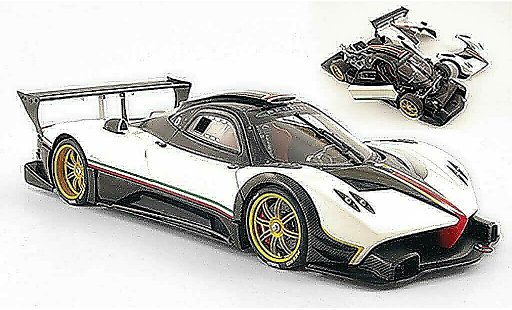 Pagani Zonda R 1/18 Autoart blanche carbone avec bandes italie 2007 miniature