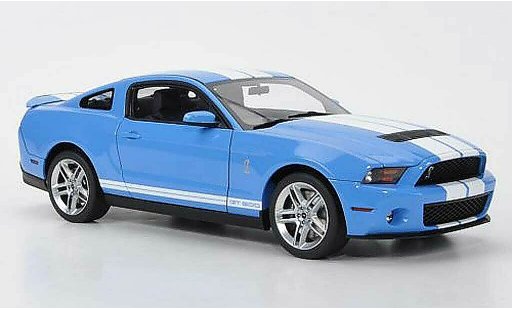Shelby GT 500 2010 1/18 Autoart bleu avec blancheen bandes miniature