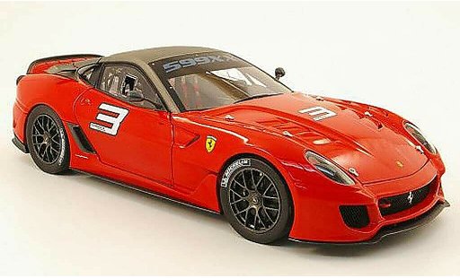 Ferrari 599 XX 1/18 Hot Wheels Elite no3 rouge/grise miniature