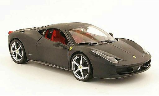 Ferrari 458 Italia 1/18 Hot Wheels mat noire miniature
