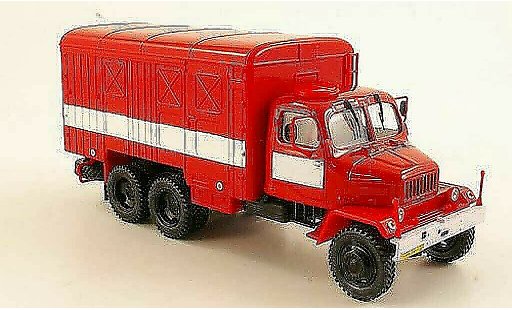 Praga V3S Kasten 1/43 Abrex fourgon rouge/blanche miniature