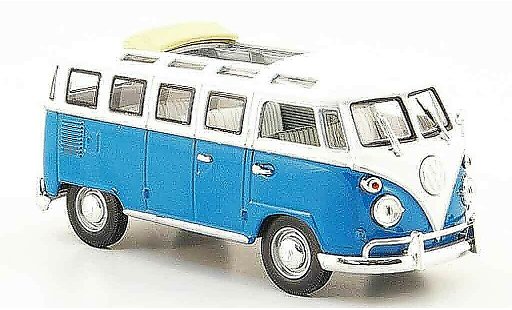 Volkswagen Combi Base 1/43 Yat Ming t1 samba bleu blanche 1962 miniature