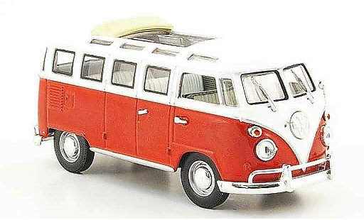 Volkswagen Combi Base 1/43 Yat Ming t1 samba rouge blanche 1962 miniature