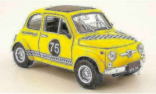 Fiat 500 Abarth 1/18 Mondo Motors 695ss jaune no.75 miniature