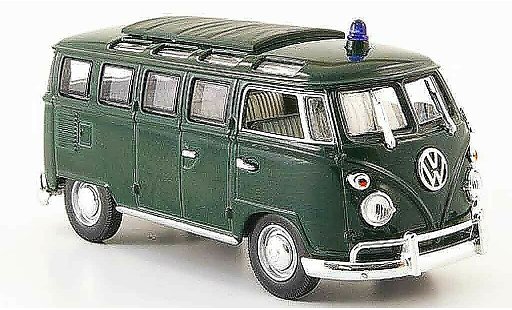 Volkswagen Combi Base 1/43 Yat Ming t1 samba police verte miniature