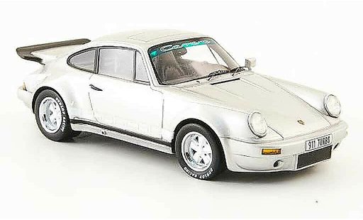 Porsche 911 Turbo 1/43 Spark Carrera grise metallisee avec blancheen bandes 1974 miniature