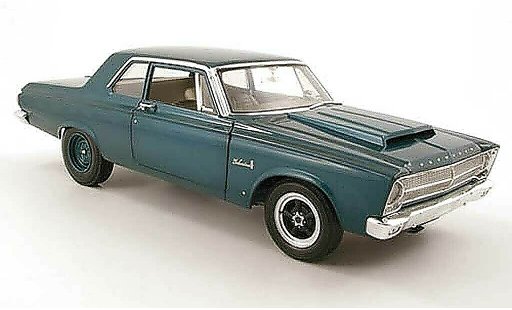 Plymouth Belvedere 1965 1/18 Highway 61 turquoise miniature