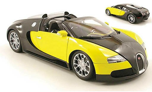 Bugatti Veyron Grand Sport 1/18 Minichamps noir/jaune 2009 miniature