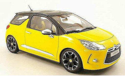 DS Automobiles DS3 Berline 1/18 Norev jaune/noire 2010 miniature