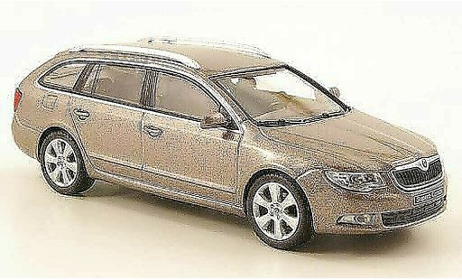 Skoda Superb 2009 1/43 Abrex II Combi grisemarron miniature
