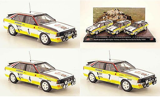 Audi Quattro rallye 1/43 Trofeu 3er-Set: A2 Dreifachsieg Rally Monte Carlo 1984 miniature