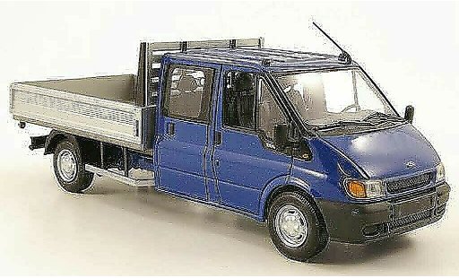 Ford Transit Pritsche 1/43 Minichamps DoKa-plateau bleu 2000 miniature