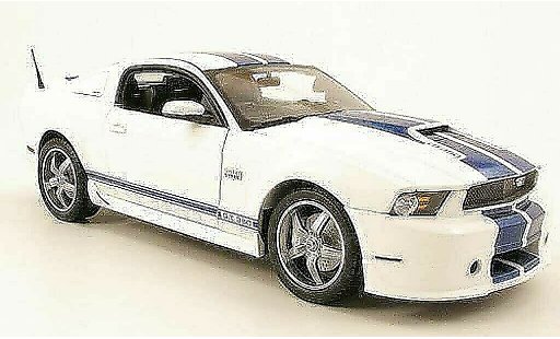 Shelby GT 350 2011 1/18 Shelby Collectibles blanche bleu miniature