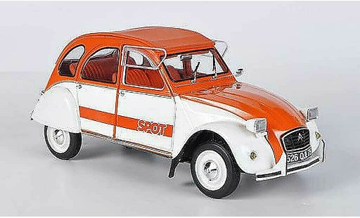 Citroen 2CV Berline 1/18 Solido Spot orange/blanche 1976 miniature