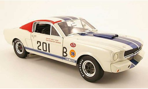 Shelby GT 350 1966 1/18 Shelby Collectibles r no.201 blanche/bleu miniature