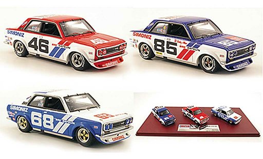 Datsun 510 BRE 1/43 TrueScale Miniatures Team-Set: No.46 No.68 + No.85 1972 miniature