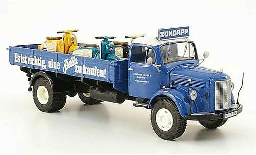 Mercedes L3500 Base 1/43 Premium ClassiXXs + Zundapp plateau Zundapp-Werke GmbH avec 3 Bella als Ladegut miniature