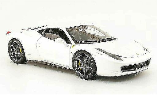 Ferrari 458 Italia 1/18 Hot Wheels Elite blanche owned by f.alonso miniature