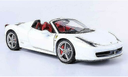 Ferrari 458 Italia Spider 1/18 Hot Wheels Elite blanche (Elite) miniature