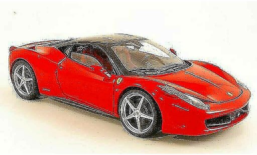 Ferrari 458 Italia 1/18 Hot Wheels Elite rouge/noire miniature