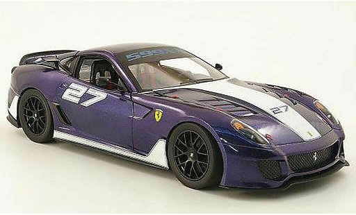 Ferrari 599 XX 1/18 Hot Wheels no.27 bleu/blanche miniature