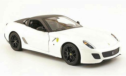 Ferrari 599 GTO 1/18 Hot Wheels blanche/noir mat miniature