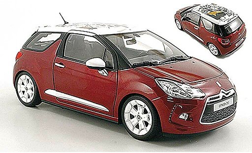DS Automobiles DS3 Berline 1/18 Norev Sanguine rouge avec blanche toit 2010 miniature