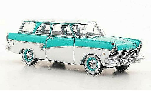 Ford Taunus 17M P2 1/43 Neo Turnier turquoise/blanche miniature