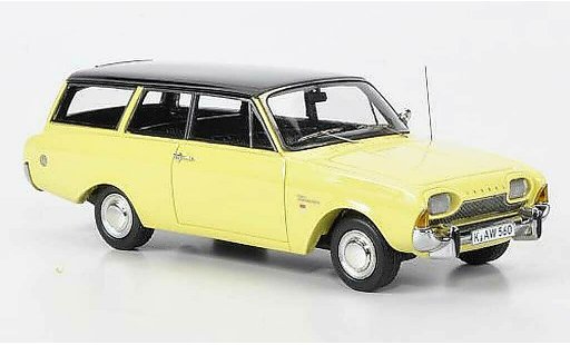 Ford Taunus 17M P3 1/43 Neo Turnier jaune/noire miniature