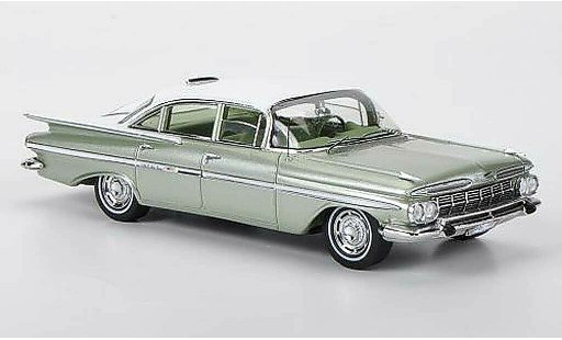 Chevrolet Impala Sedan 1/43 Spark 1959 Six Window griseverte/blanche 1959 miniature