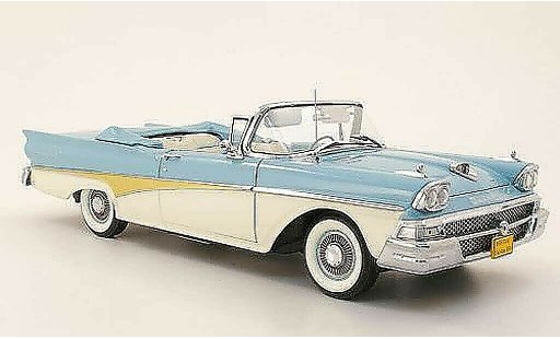 Ford Fairlane 500 Convertible 1/18 Sun Star cabriolet bleu/blanche/or miniature