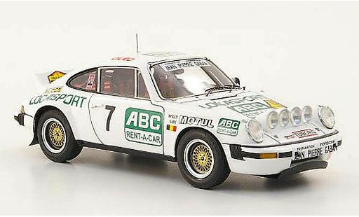 Porsche 911 SC 1/43 Spark No.7 Locasport/ABC Rent-A-Car Rally Condroz 1981 miniature