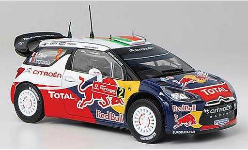 DS Automobiles DS3 WRC 2011 1/43 Norev No.2 Red Bull - Total S.Ogier / J.Ingrassia Rally Portugal miniature