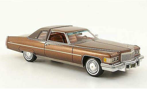 Cadillac Deville Coupe 1/43 Neo 1976 marron/marron miniature