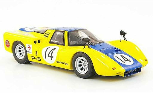 Daihatsu P-5 course 1/43 Ebbro No.14 jaune/bleu GP Japan 1968 miniature