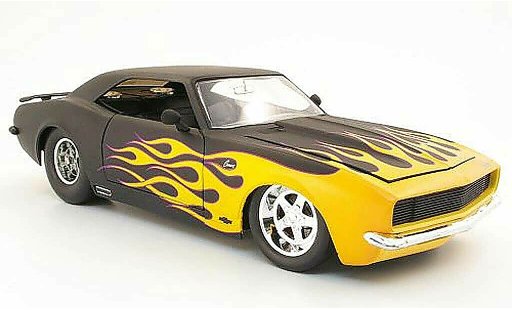 Chevrolet Camaro Z28 1/18 Jada Toys noire mat avec flamming 1968 miniature