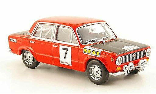 Seat 124 1600 1/43 Hachette No.7 Trofeo Rally Criterium Luis de Baviera 1972 miniature