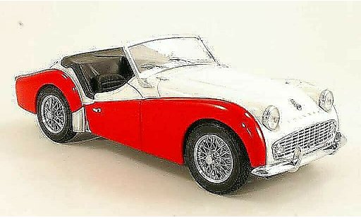 Triumph TR3 A 1/18 Kyosho blanche/rouge RHD avec Beifahrerabdeckung miniature